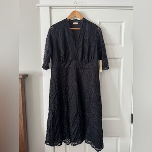 Kiyonna Black Lace Midi Dress